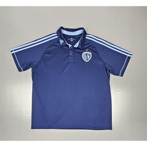 Adidas Sporting KC Golf Polo Shirt Mens XL. MLS Soccer Formotion Short‎ Sleeve